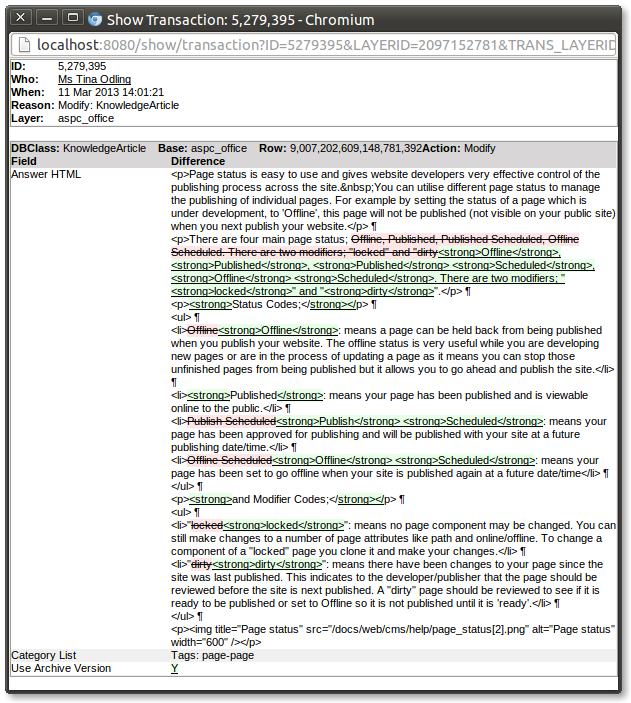 Transaction view Transaction view