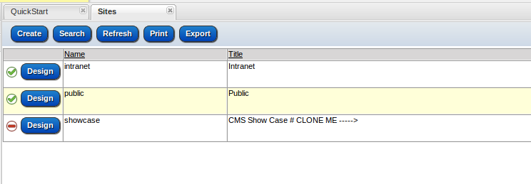 Select public site Select public site